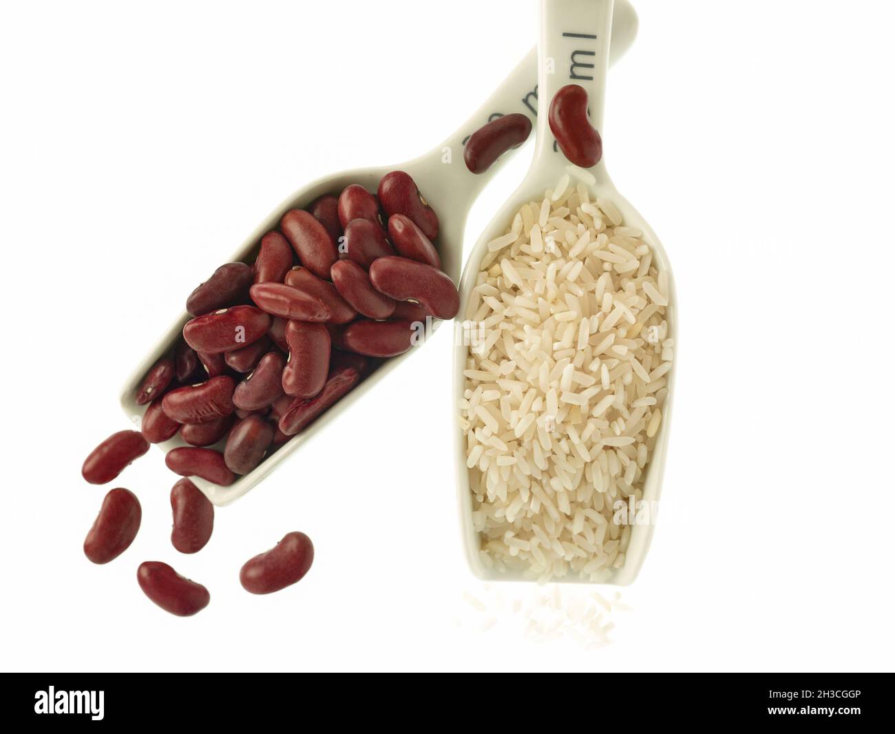 Authentic Red Kidney beans and white Rice, food ingredient stilllife