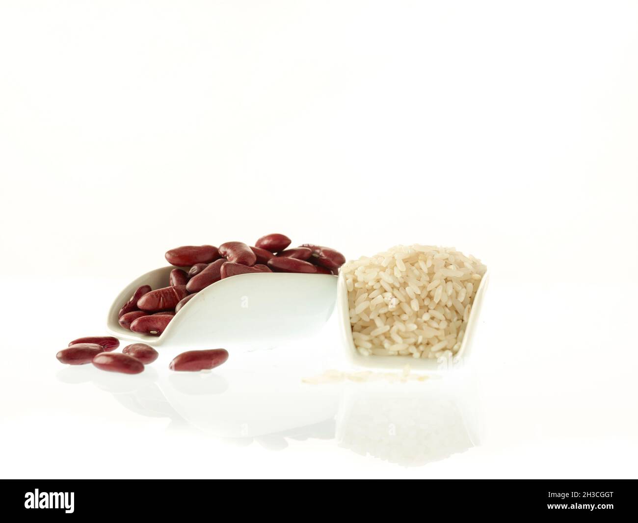Authentic Red Kidney beans and white Rice, food ingredient stilllife