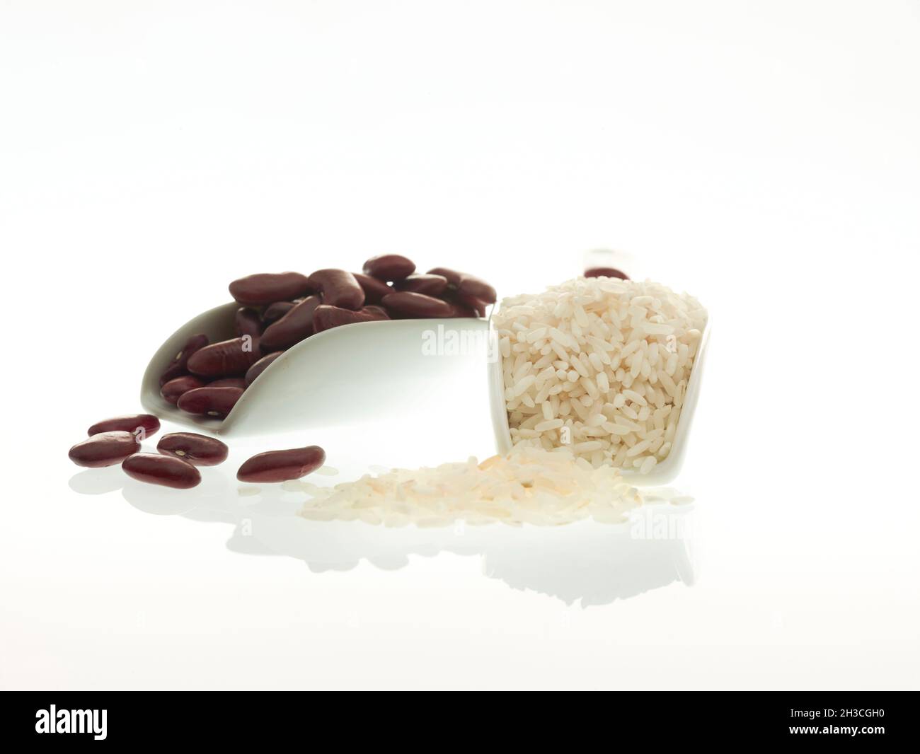 Authentic Red Kidney beans and white Rice, food ingredient stilllife