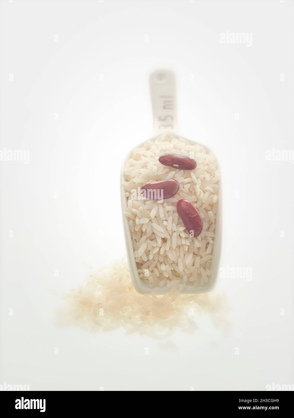 Authentic Red Kidney beans and white Rice, food ingredient stilllife