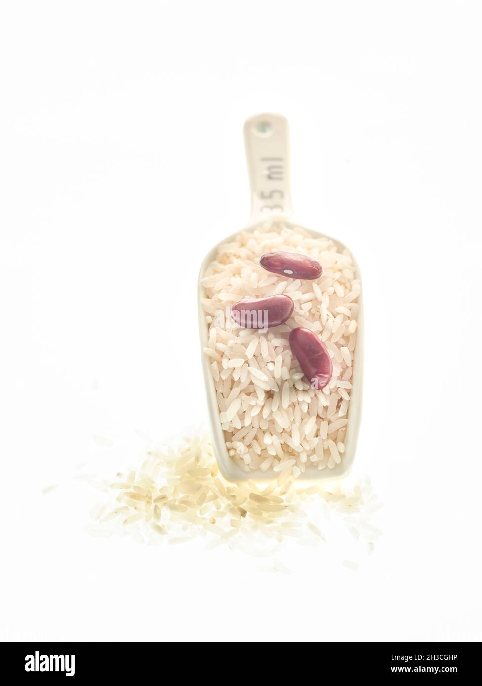 Authentic Red Kidney beans and white Rice, food ingredient stilllife