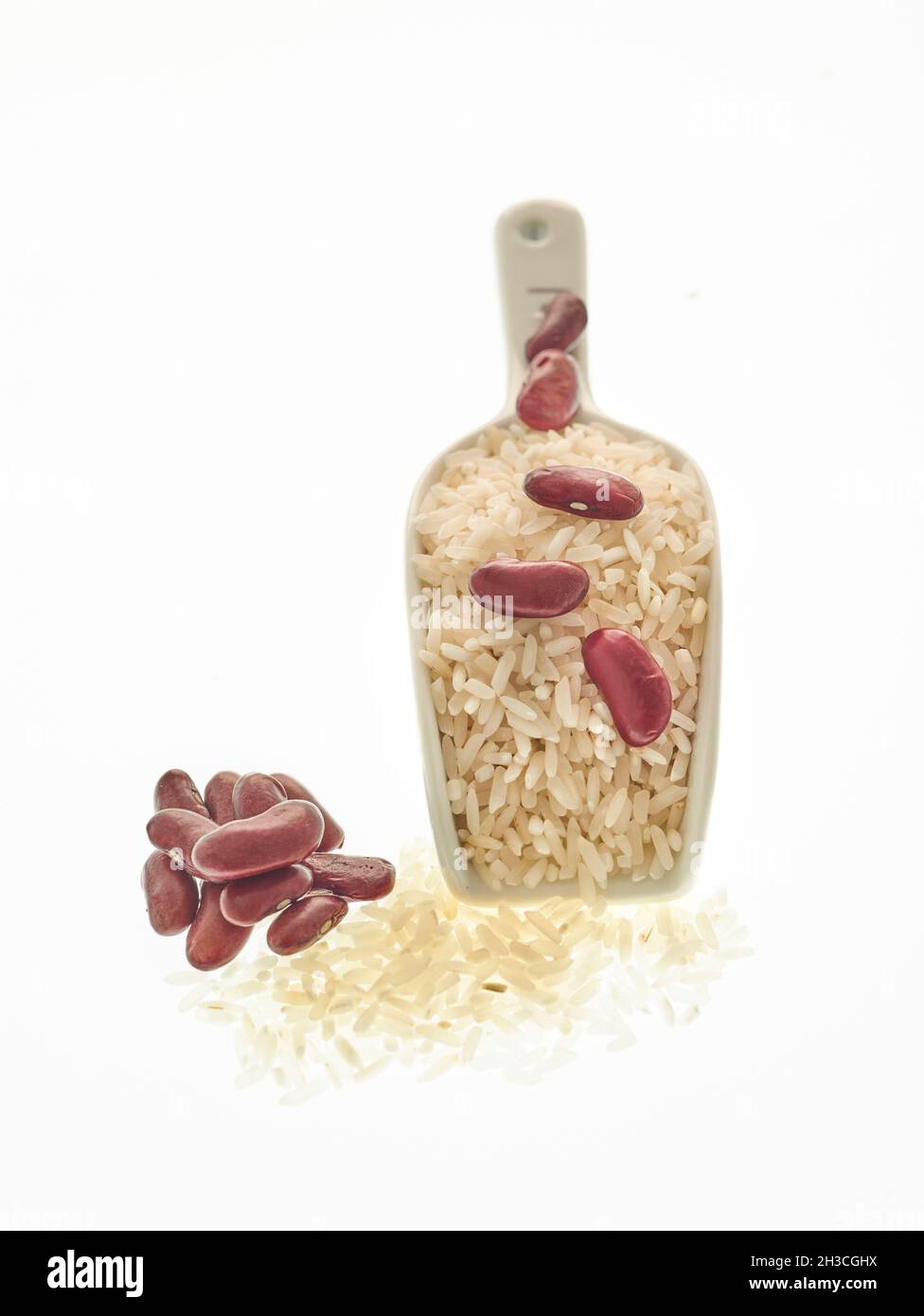 Authentic Red Kidney beans and white Rice, food ingredient stilllife