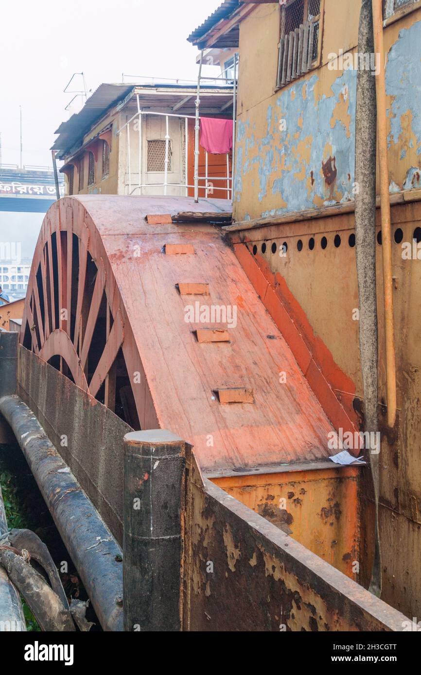 DHAKA, BANGLADESH NOVEMBER 20, 2016 Detail of paddle steamer Rocket