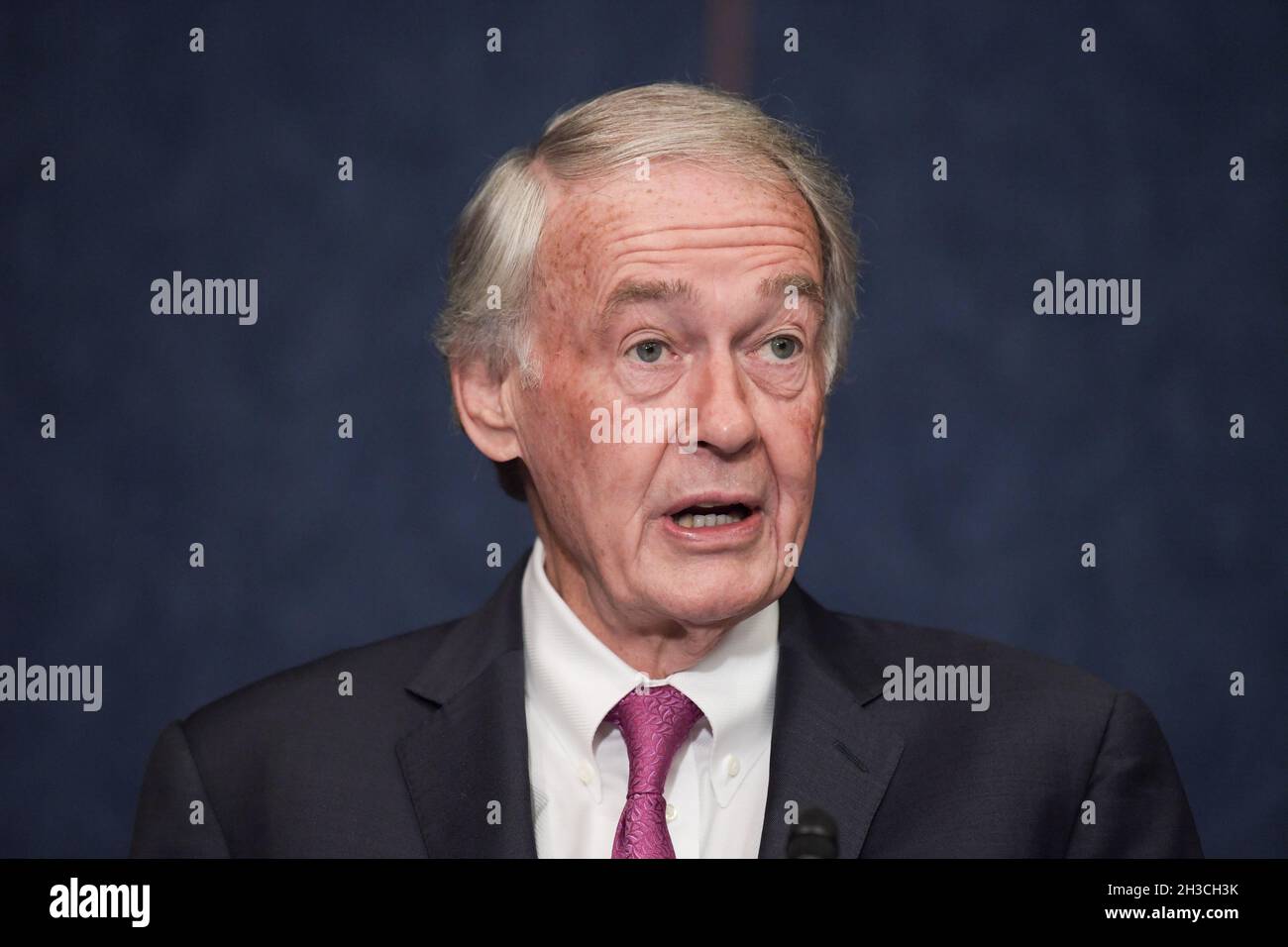 Washington, United States. 27th Oct, 2021. US Senator, Ed Markey (D-MA) speaks during a press conference about Online Privacy Protection Act at SVC/Capitol Hill. Credit: SOPA Images Limited/Alamy Live News Stock Photo