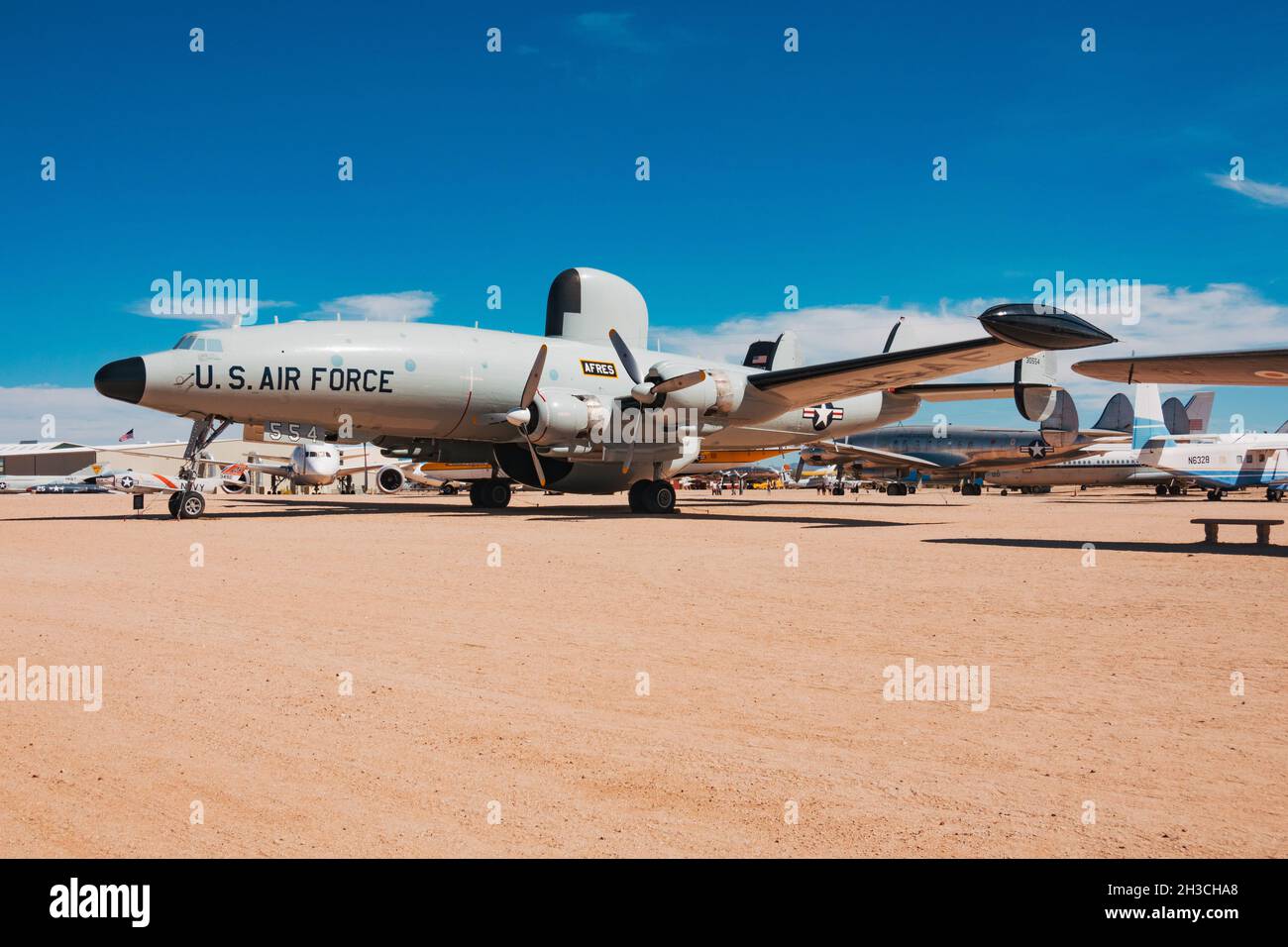 a retired Lockheed EC-121T Warning Star, a version of the popular Constellation type modified to assist in electronic warfare Stock Photo