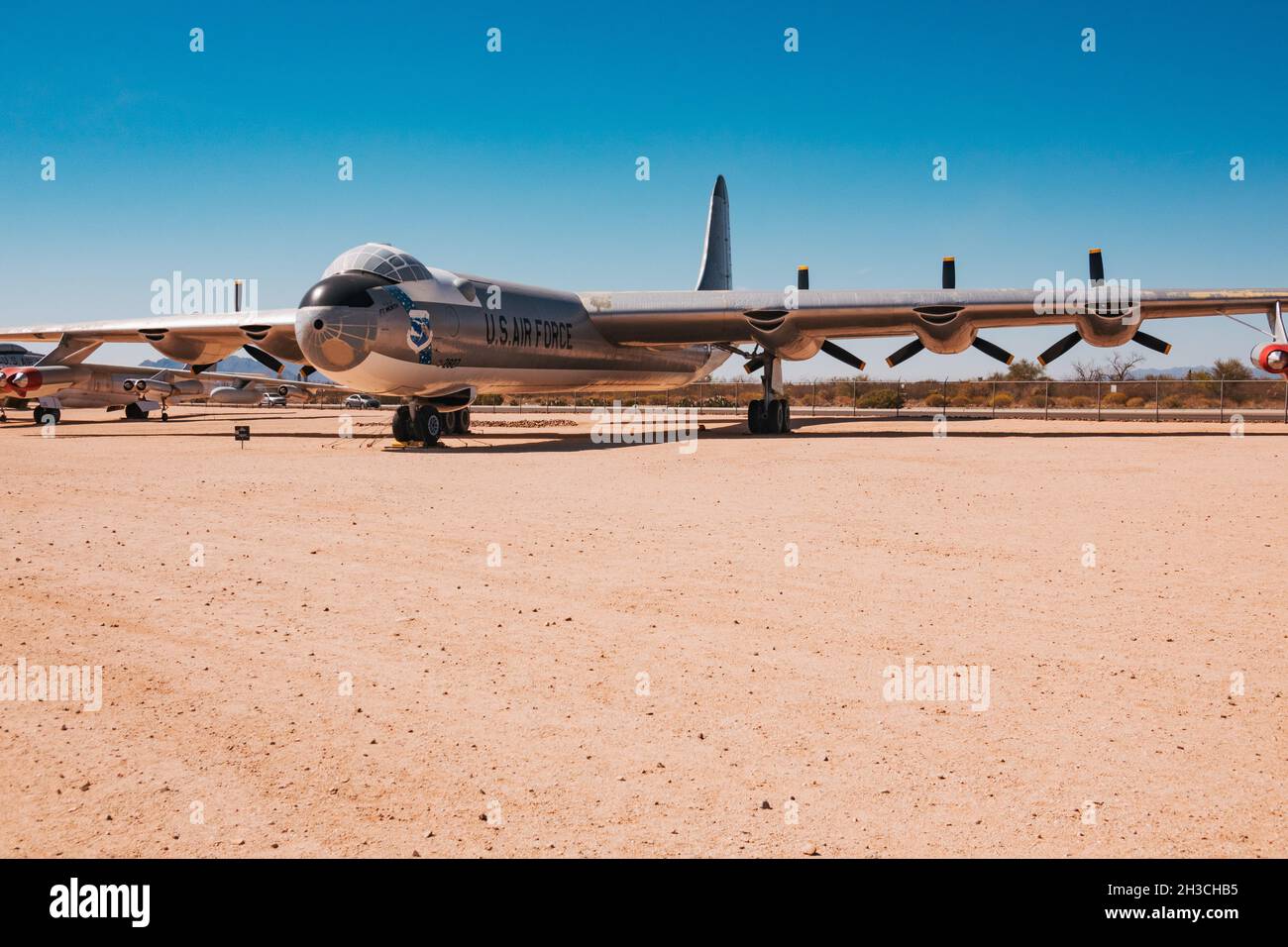 a retired Convair B-36 Peacemaker at the Pima Air & Space Museum, Arizona, USA. It is the largest mass-produced piston aircraft ever built Stock Photo
