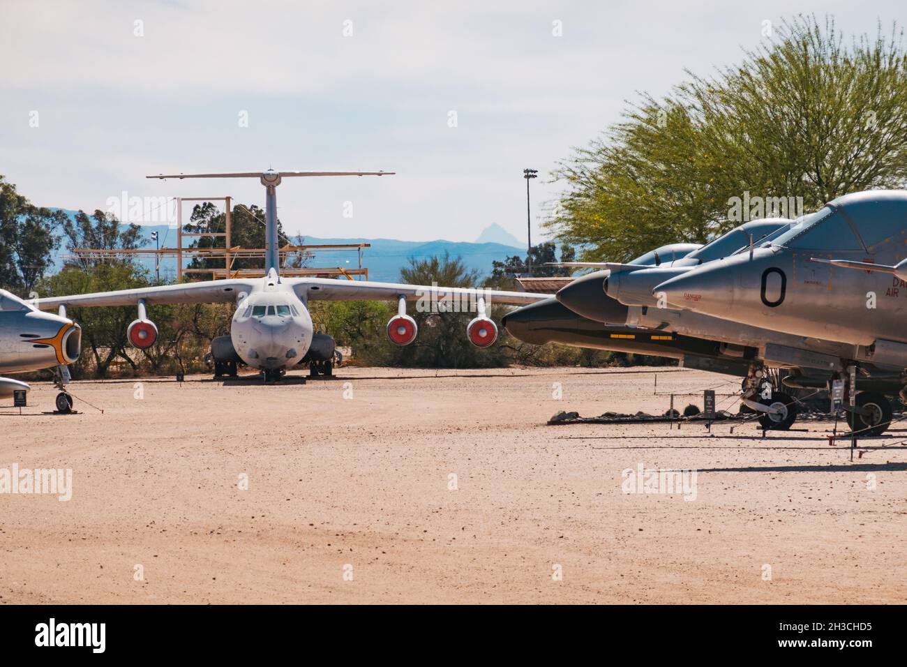 A C-141 Starlifter sits at the Pima Air & Space Museum, Tucson, AZ Stock Photo