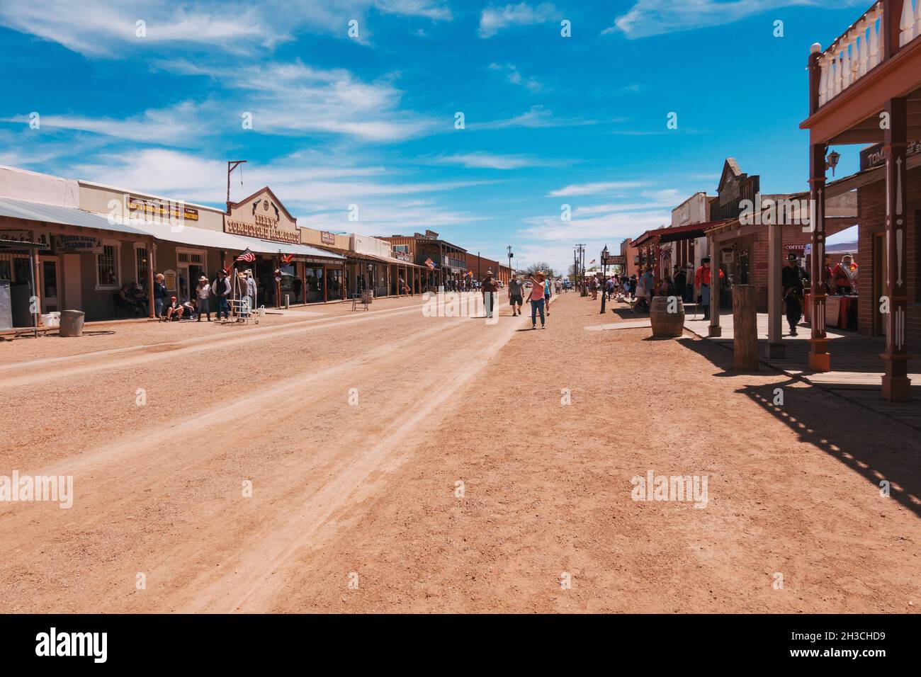 The historic town of Tombstone, AZ, during the annual Rose Festival