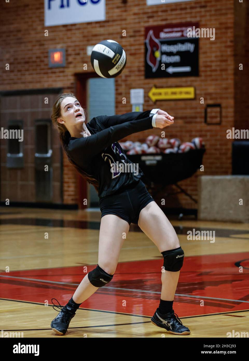Volleyball action with Mullan vs Kootenai High School in Coeur d'Alene