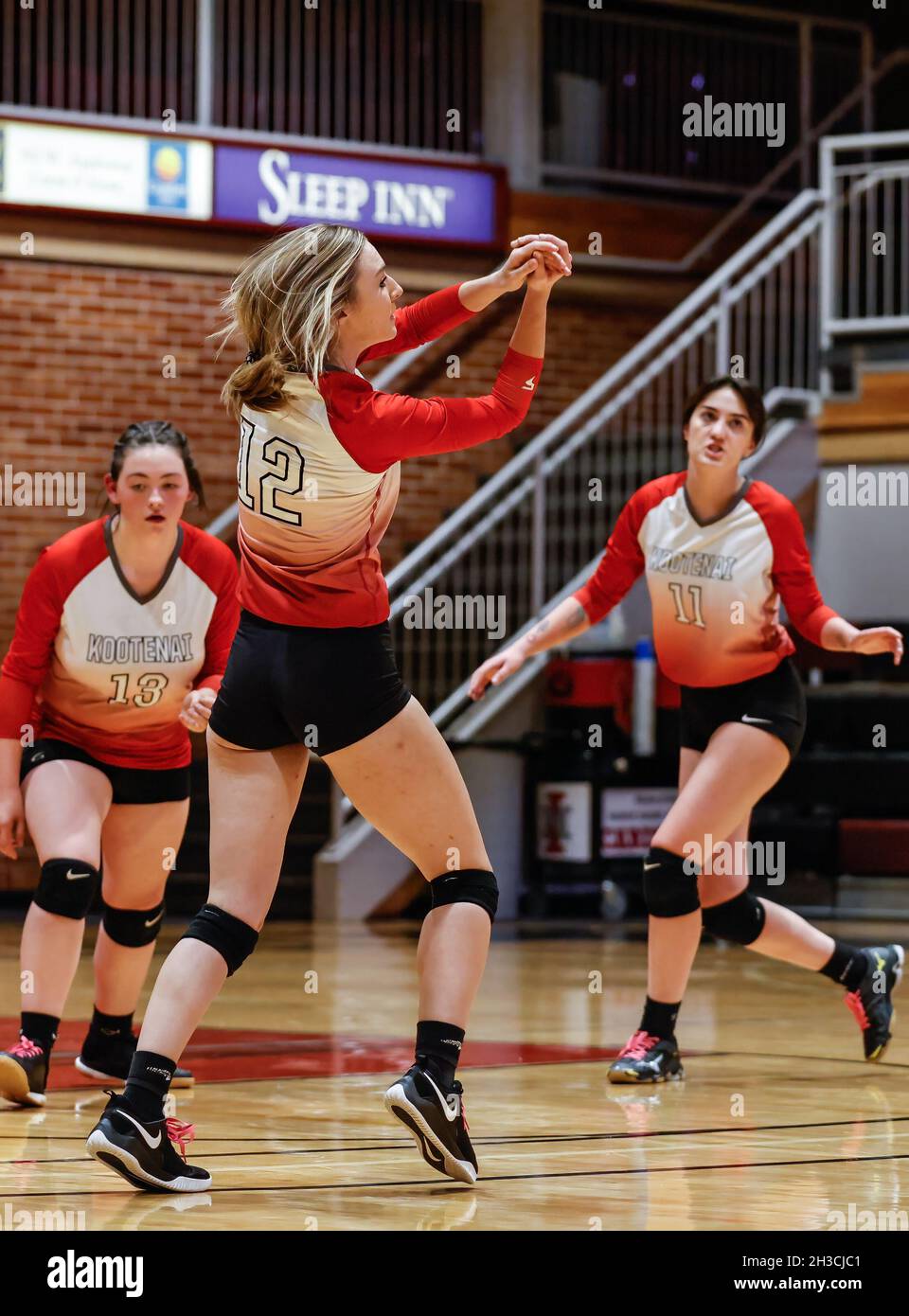 Volleyball action with Mullan vs Kootenai High School in Coeur d'Alene