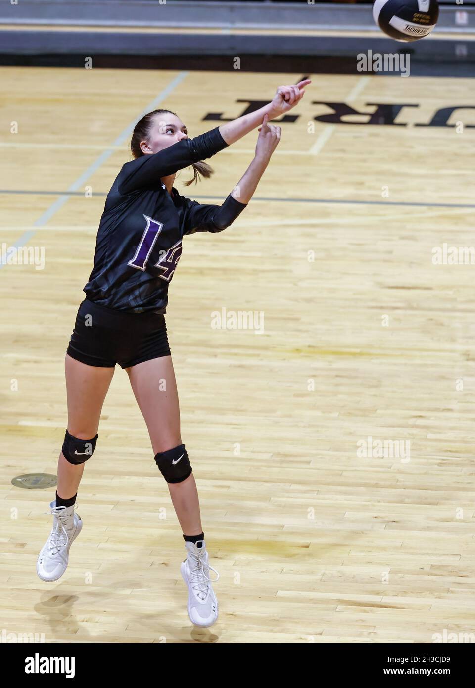 Volleyball action with Mullan vs Kootenai High School in Coeur d'Alene