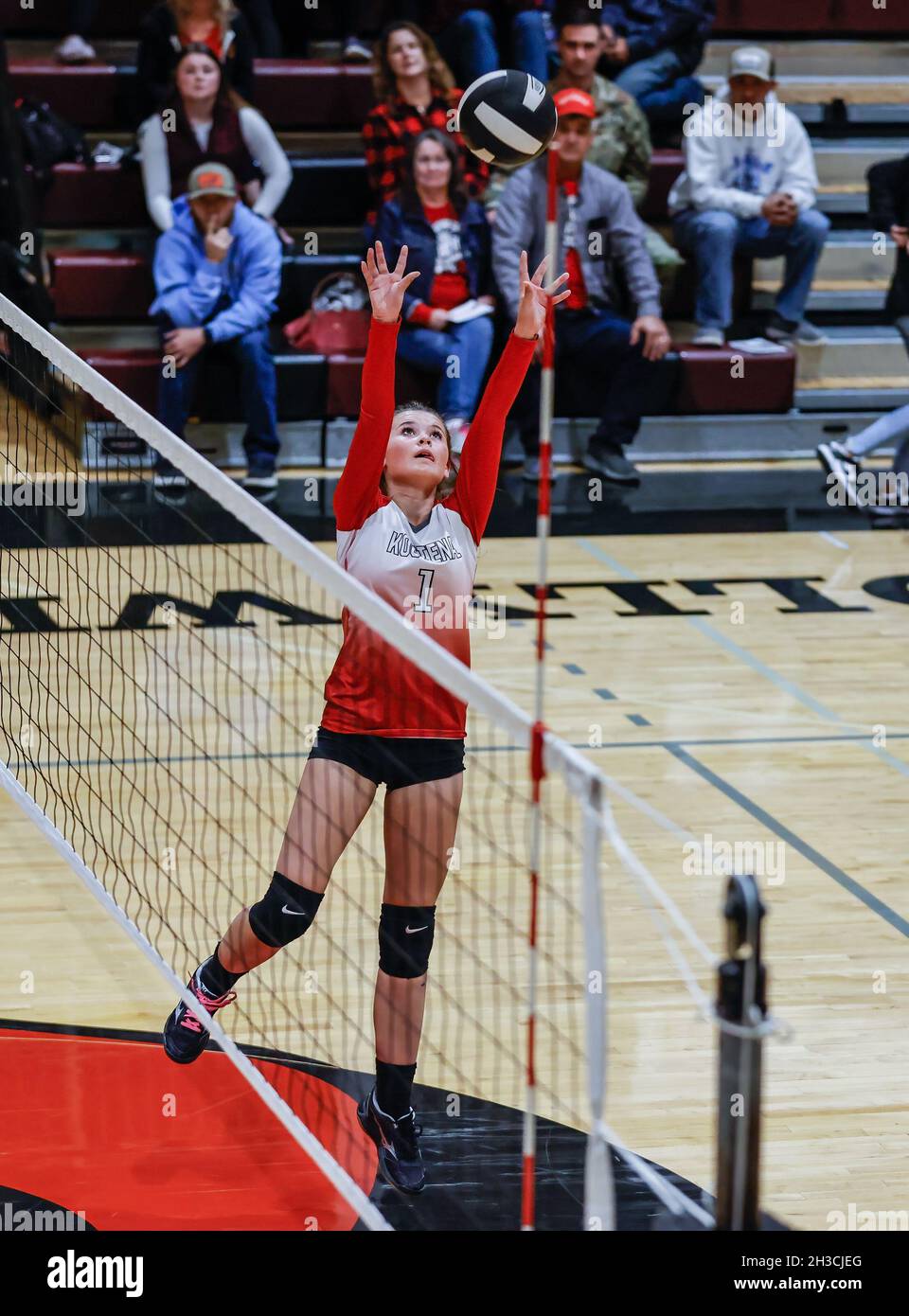 Volleyball action with Mullan vs Kootenai High School in Coeur d'Alene