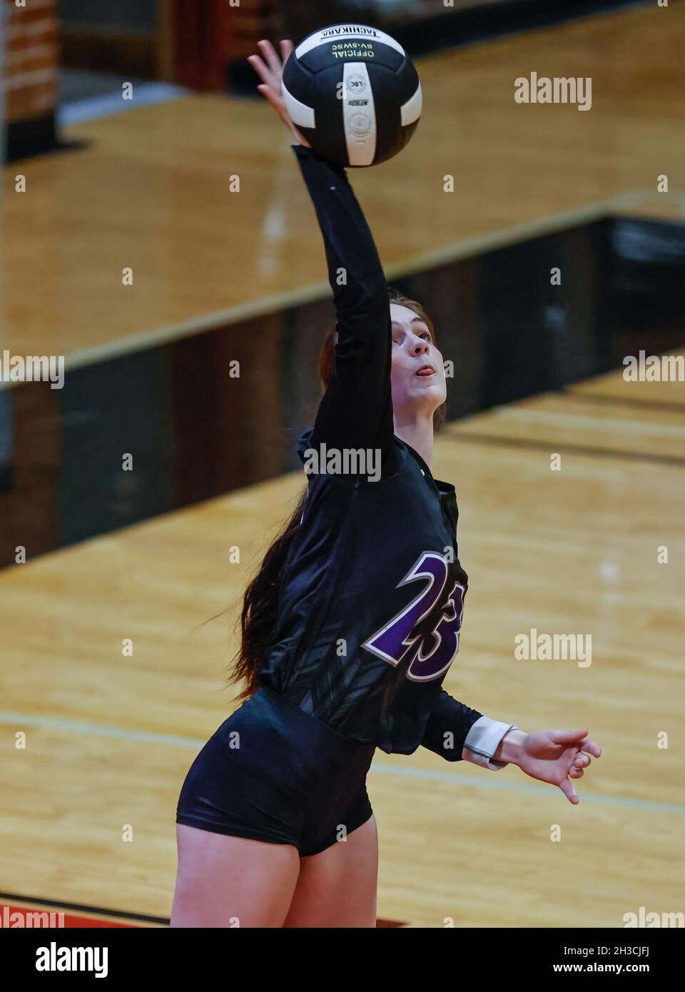 Volleyball action with Mullan vs Kootenai High School in Coeur d'Alene