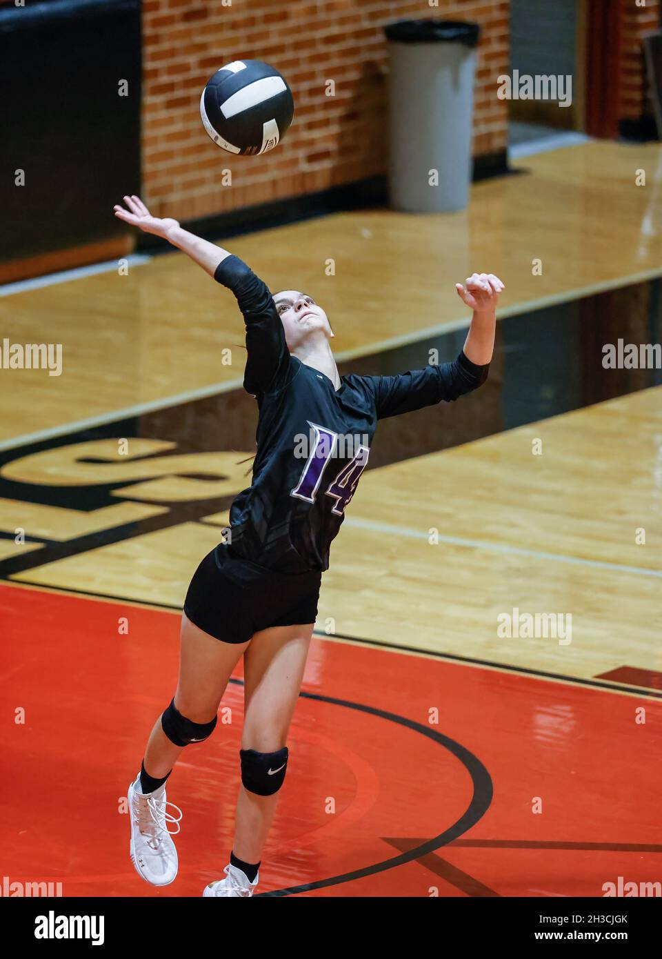Volleyball action with Mullan vs Kootenai High School in Coeur d'Alene