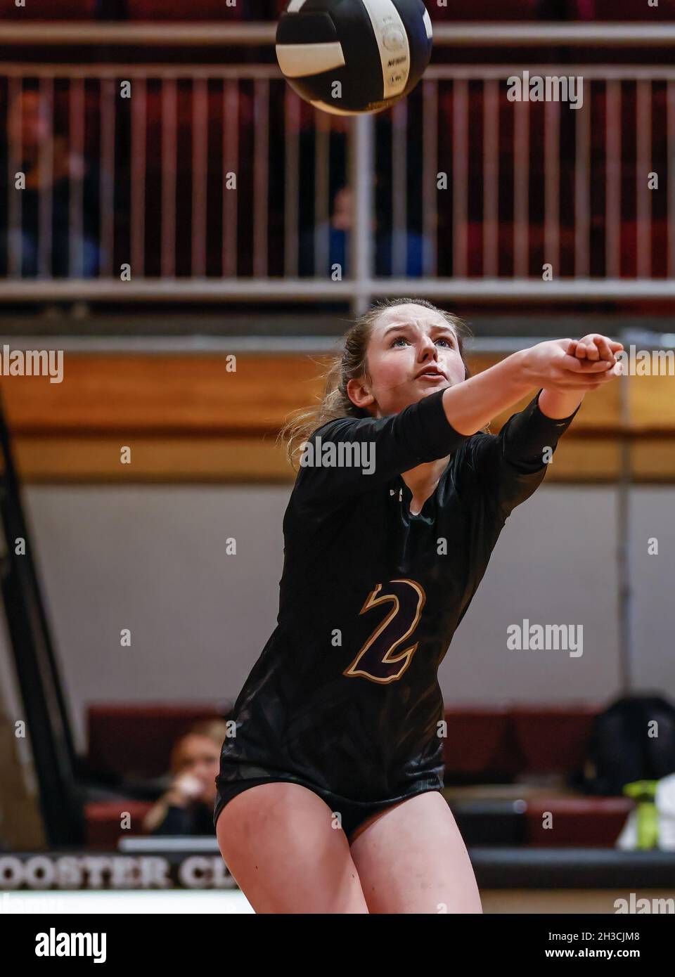 Volleyball action with Mullan vs Kootenai High School in Coeur d'Alene