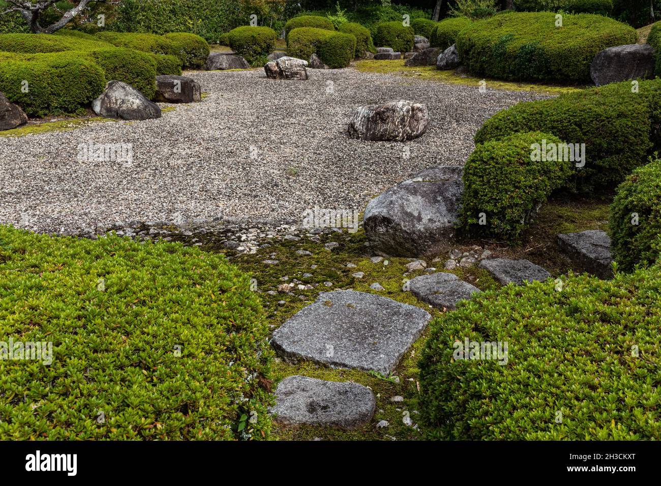 Daichiji Garden - It is said that the beginning of the temple the area was formed by Gyoki.  The name of the temple is also derived from Shinji-no-Ike Stock Photo