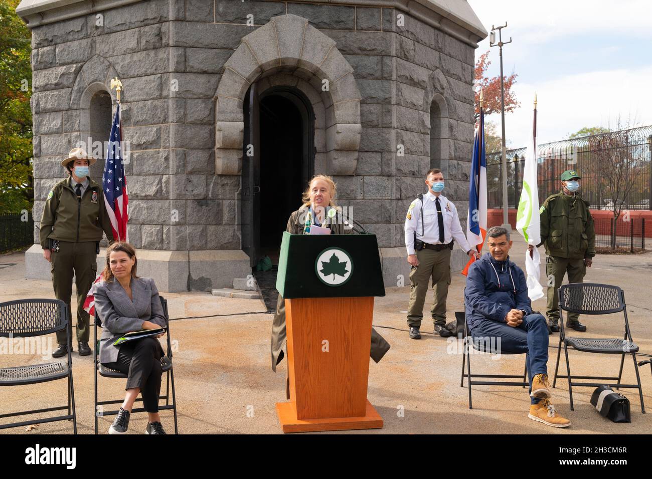 New York, NY October 27, 2021 Manhattan Borough President Gale Brewer speaks during