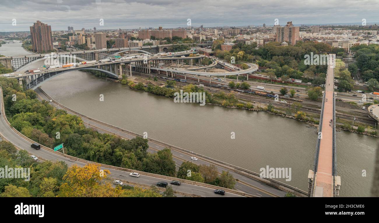 New York, USA. 27th Oct, 2021. View of the city from windows on top of