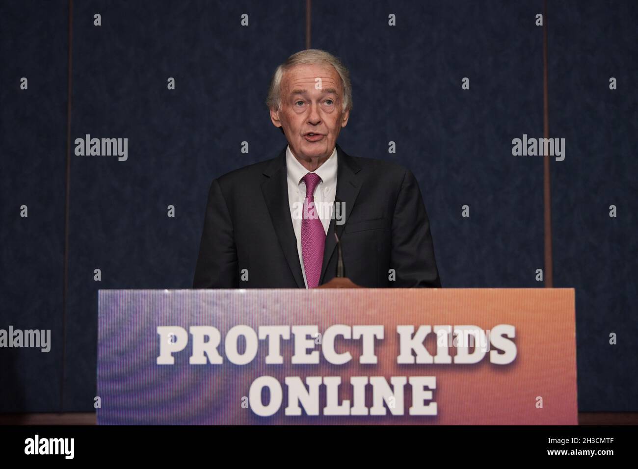 October 27, 2021, Washington, Distric of Columbia, USA: US Senator ED MARKEY(D-MA) speaks on Social Media effects during a press conference about Online Privacy Protection Act, today on October 27, 2021 at SVC/Capitol Hill in Washington DC, USA. (Credit Image: © Lenin Nolly/ZUMA Press Wire) Stock Photo