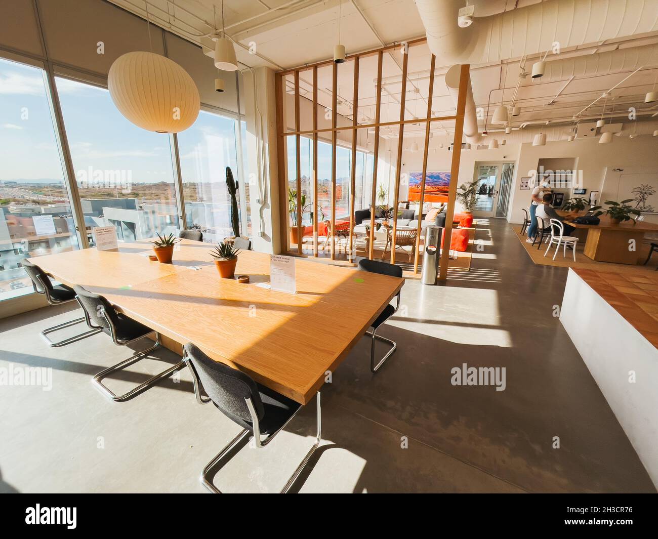 The hot desk area inside a WeWork in Tempe, Arizona Stock Photo Alamy
