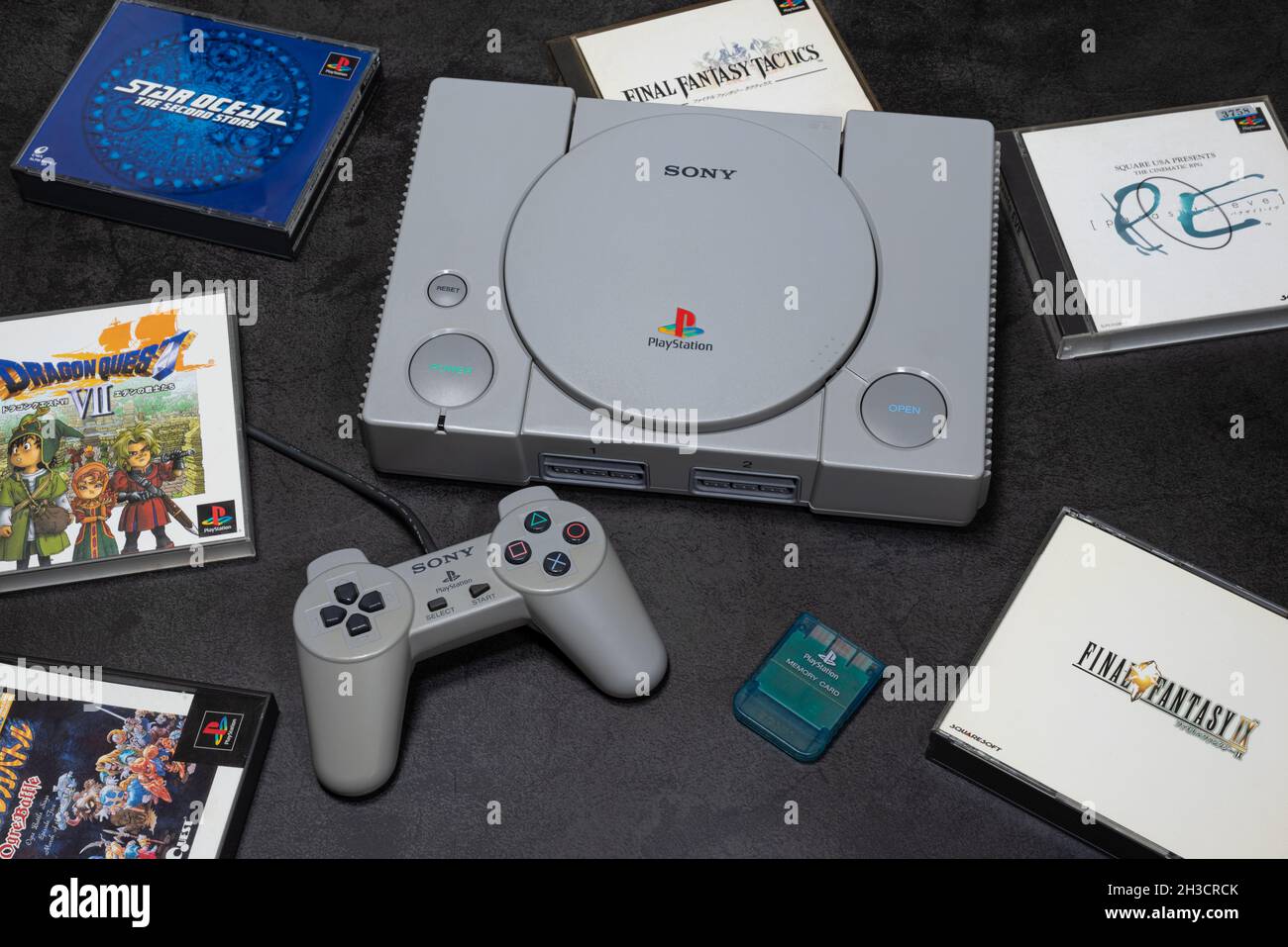 Fukuoka, Japan - october 24, 2021 : the original sony playstation 32-bit  home video game console released in 1994 with some games and controller  Stock Photo - Alamy