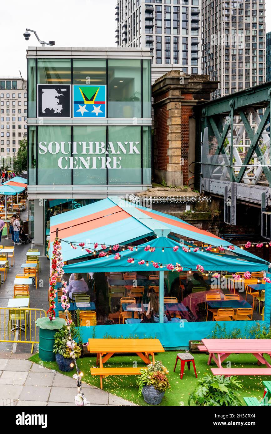 A Colourful Cafe At The Southbank Centre, London, UK. Stock Photo
