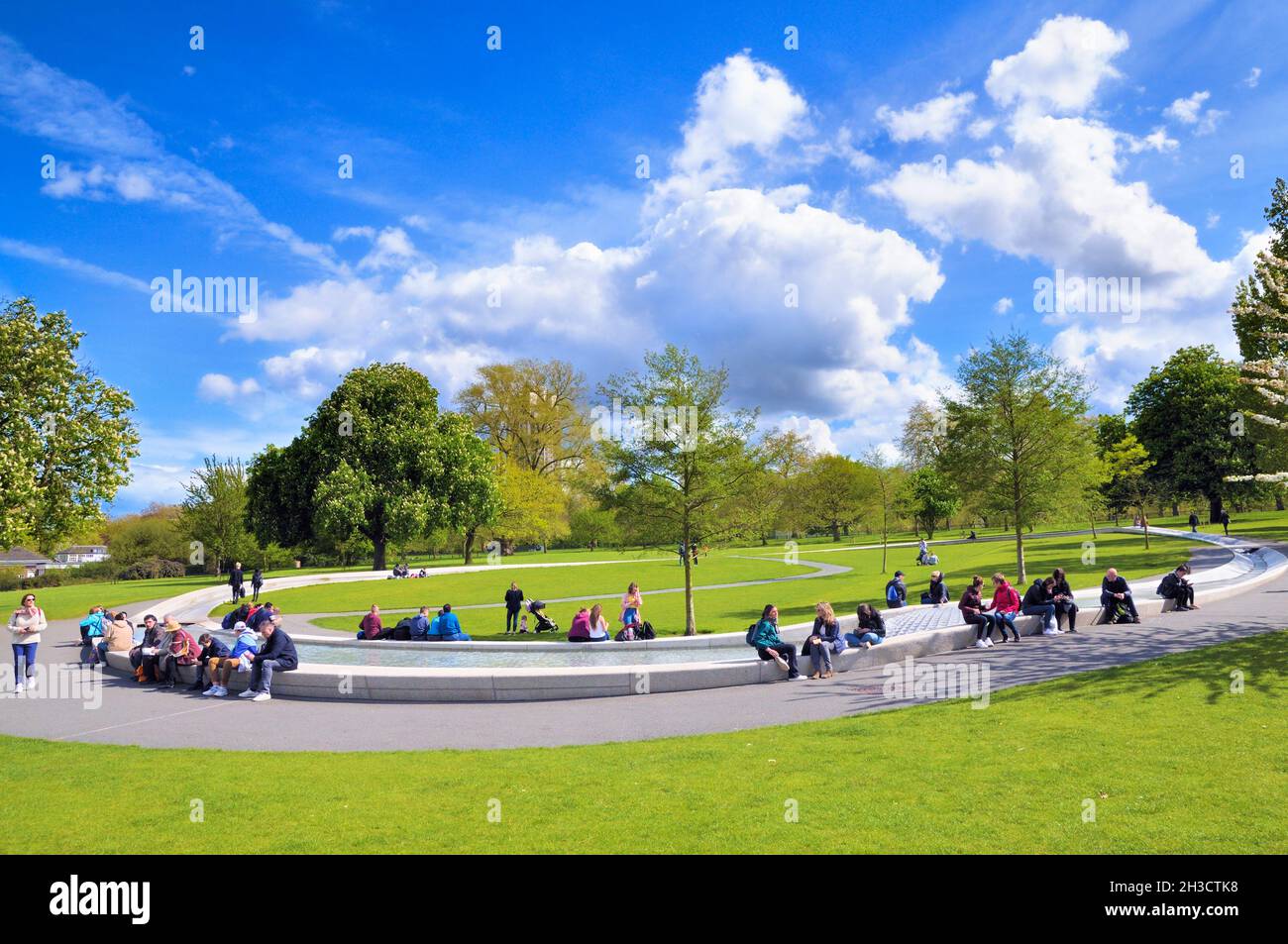 Princess Diana Memorial Fountain in Hyde Park, London, England, UK Stock Photo