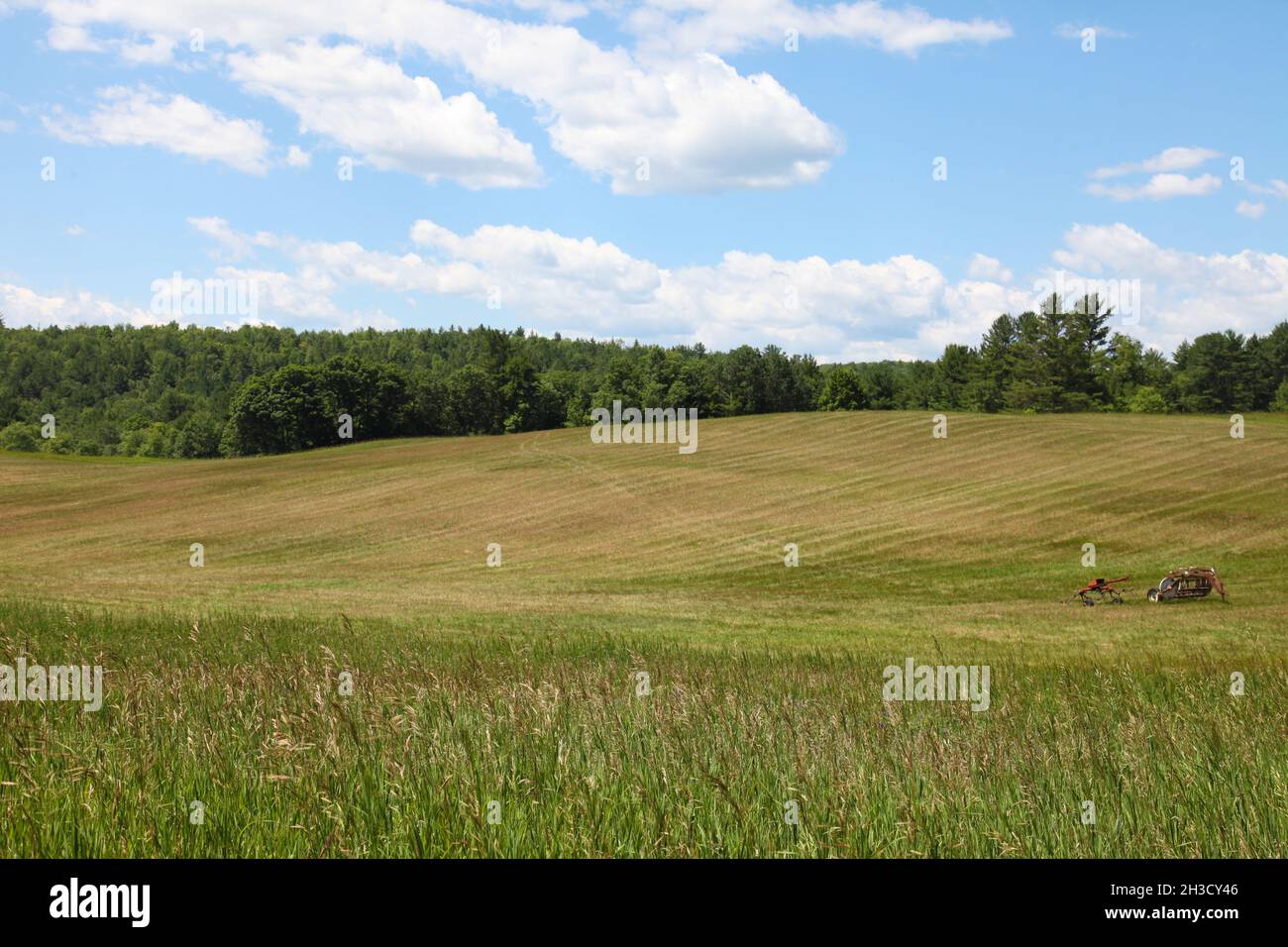 Plow in field, farmers land, upstate New York Stock Photo Alamy