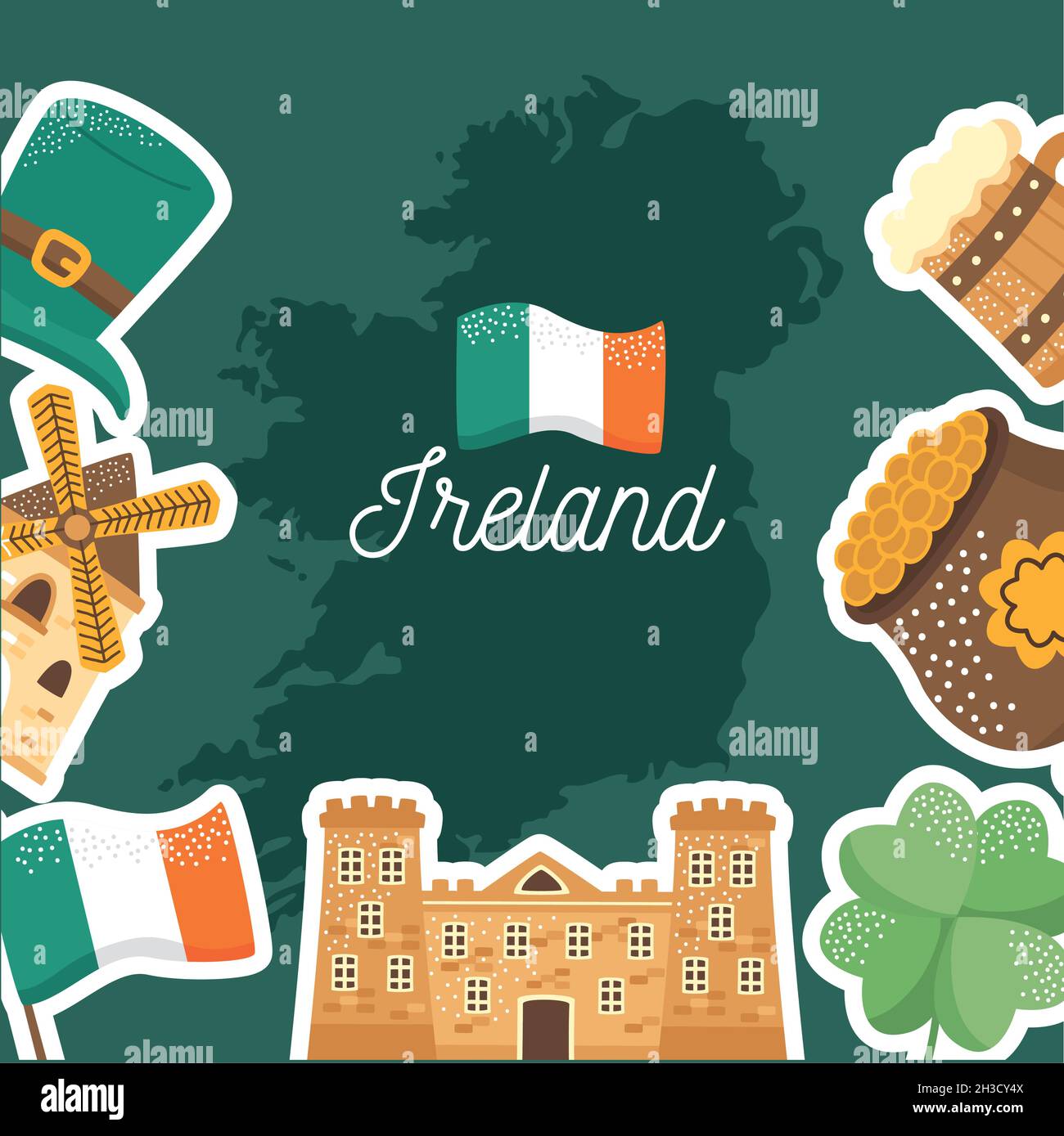 ireland culture icons in poster Stock Vector Image & Art Alamy