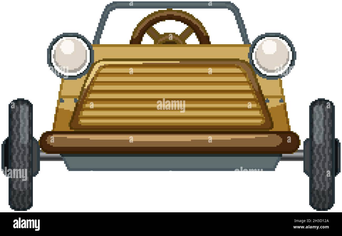 Vintage mini car toy on white background illustration Stock Vector