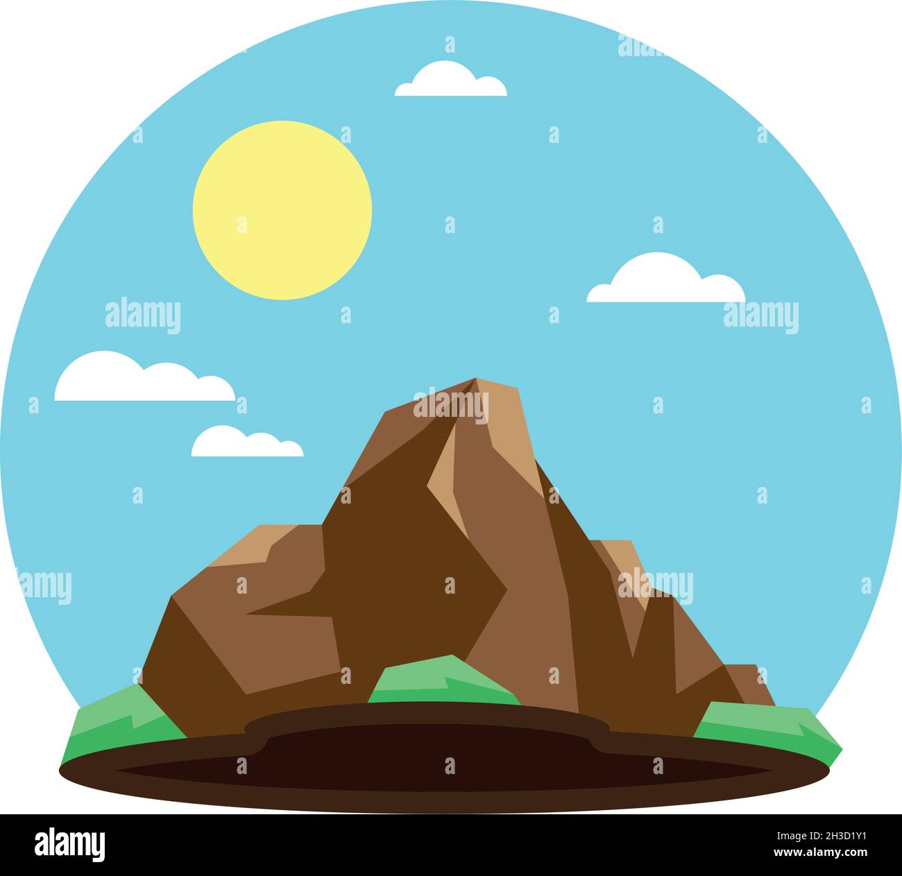 mountain and sun scene icon Stock Vector Image & Art - Alamy