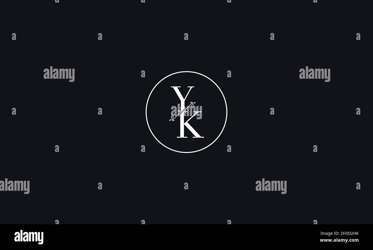 LETTERS YK LOGO DESIGN WITH NEGATIVE SPACE EFFECT FOR ILLUSTRATION USE Stock Vector