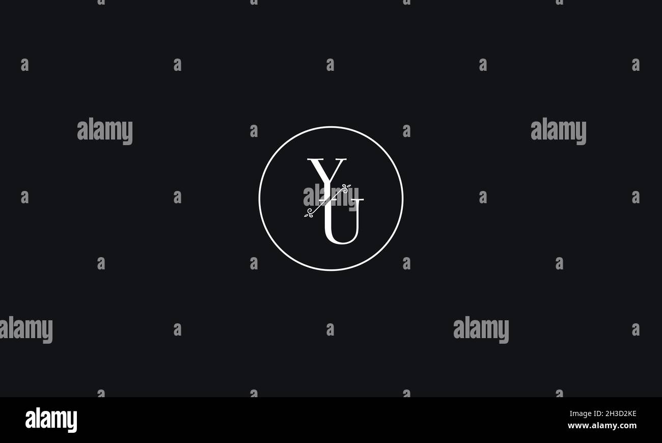 LETTERS YU LOGO DESIGN WITH NEGATIVE SPACE EFFECT FOR ILLUSTRATION USE Stock Vector