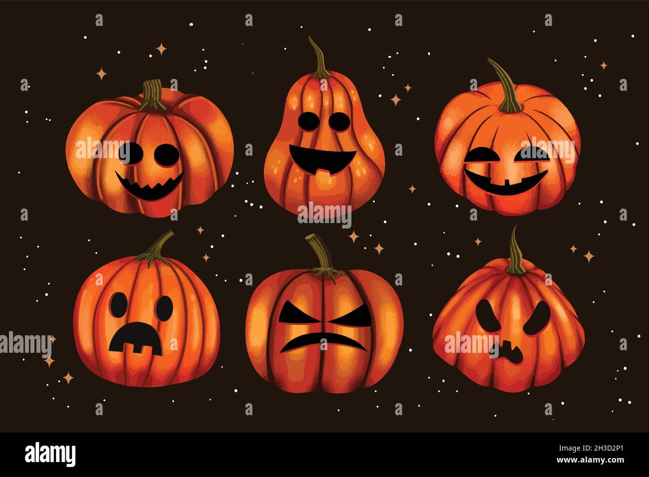 halloween pumpkin collection design vector illustration Stock Vector ...