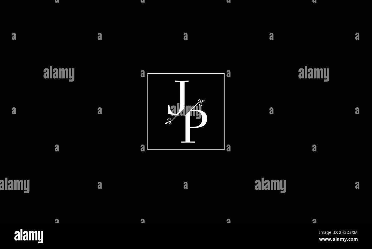 LETTERS JP LOGO DESIGN WITH NEGATIVE SPACE EFFECT FOR ILLUSTRATION USE Stock Vector