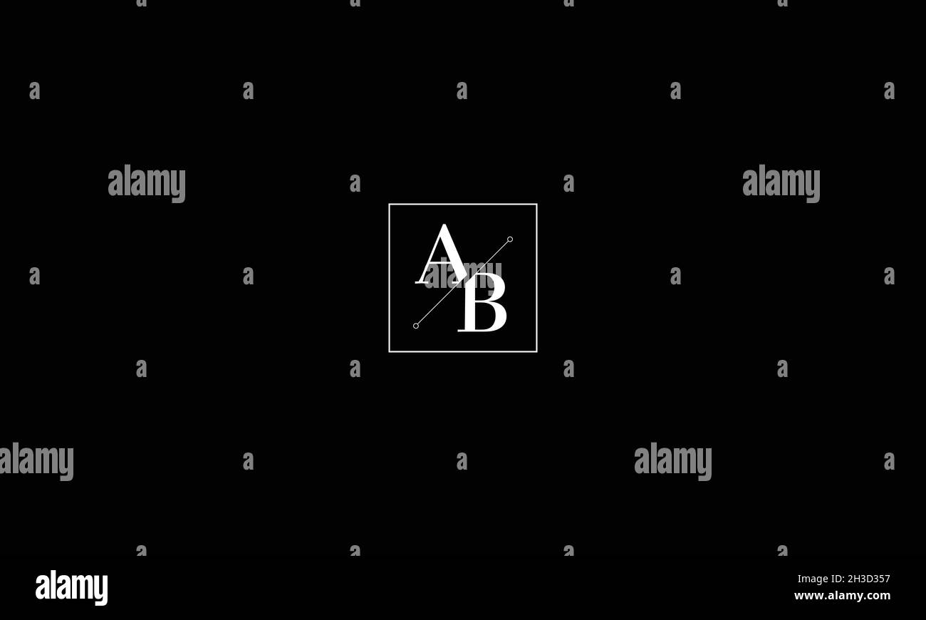 LETTERS AB LOGO DESIGN WITH NEGATIVE SPACE EFFECT FOR ILLUSTRATION USE Stock Vector
