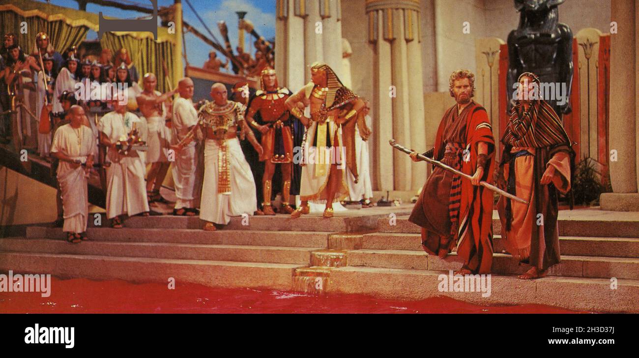 Detail from the cover of a Super 8 fillm of the 1956 MGM film The Ten Commandments, starring Charlton Heston and Yul Brynner. Stock Photo