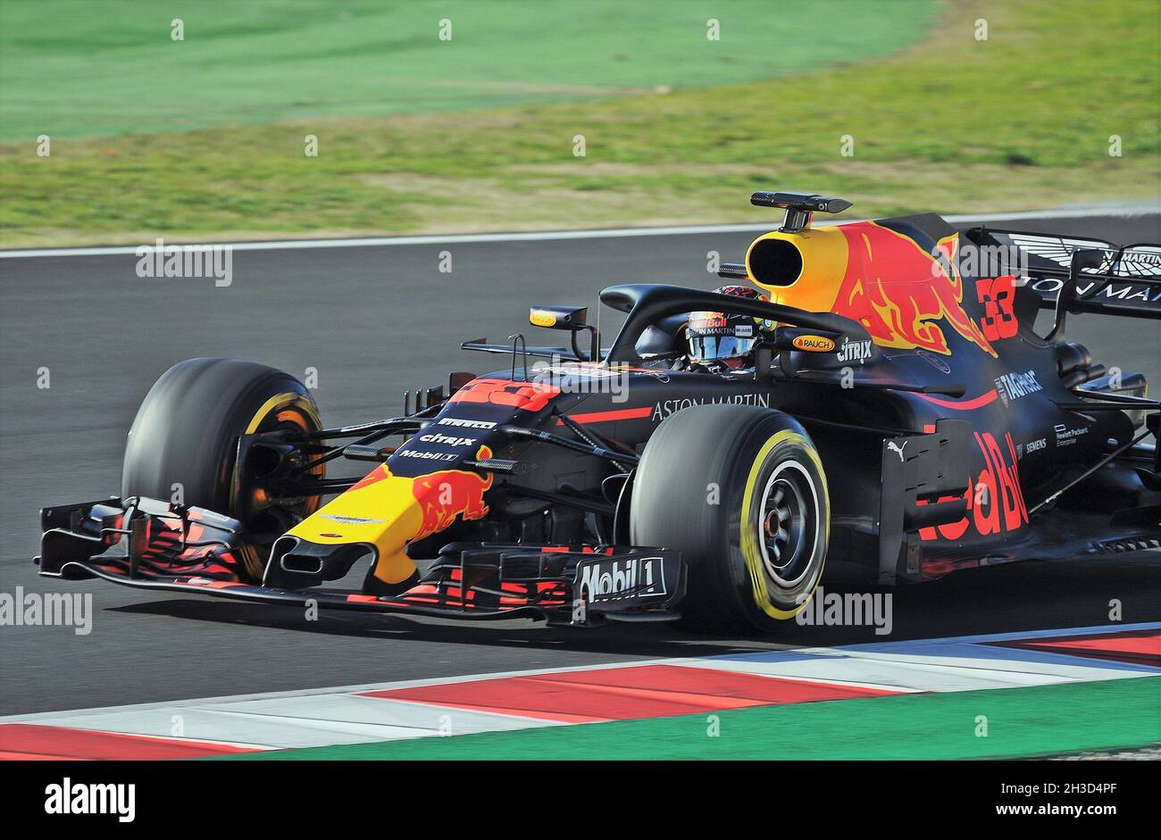 Max Verstappen-Red Bull in training at Barcelona Catalunya circuit, 2018, Spain Photo - Alamy