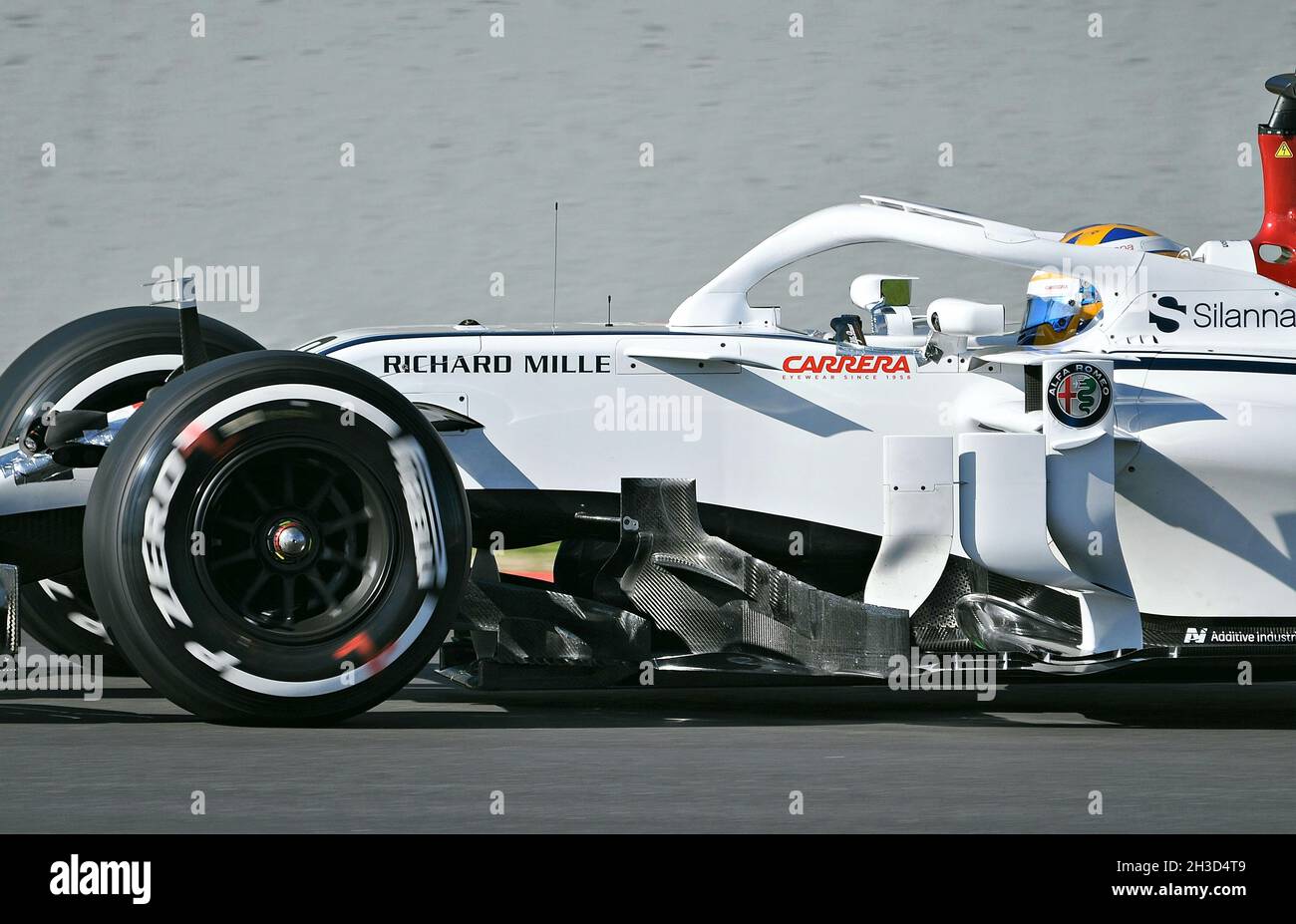Marcus Ericsson-Sauber in pre-season training at the Barcelona Catalunya circuit, 2018, Spain Stock Photo