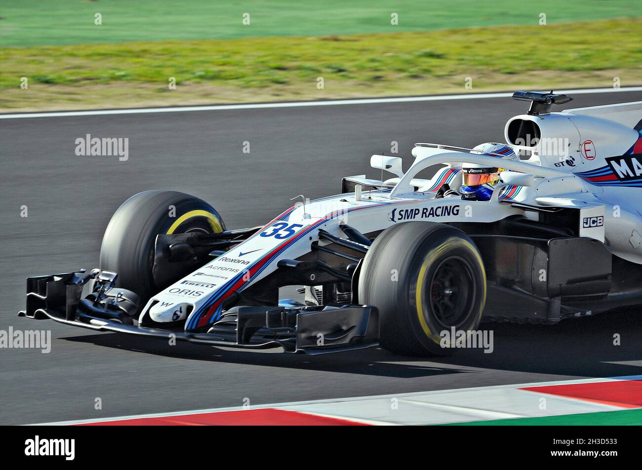 Sergey Sirotkin-Williams in pre-season training of the Barcelona Catalunya circuit, 2018, Spain Stock Photo