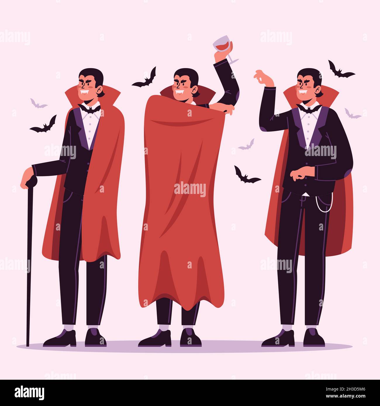 vampire character collection flat design vector illustration Stock ...