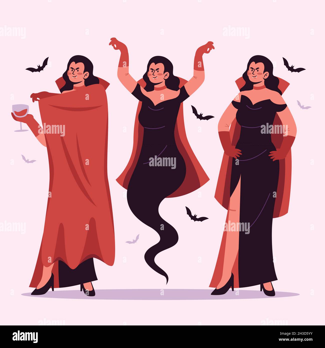 vampire character collection flat design vector illustration Stock ...