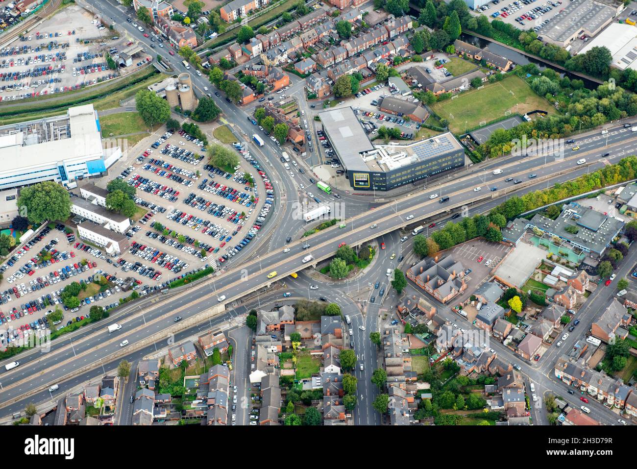 Aerial image of the Dunkirk Island in Nottingham, Nottinghamshire England UK Stock Photo Alamy