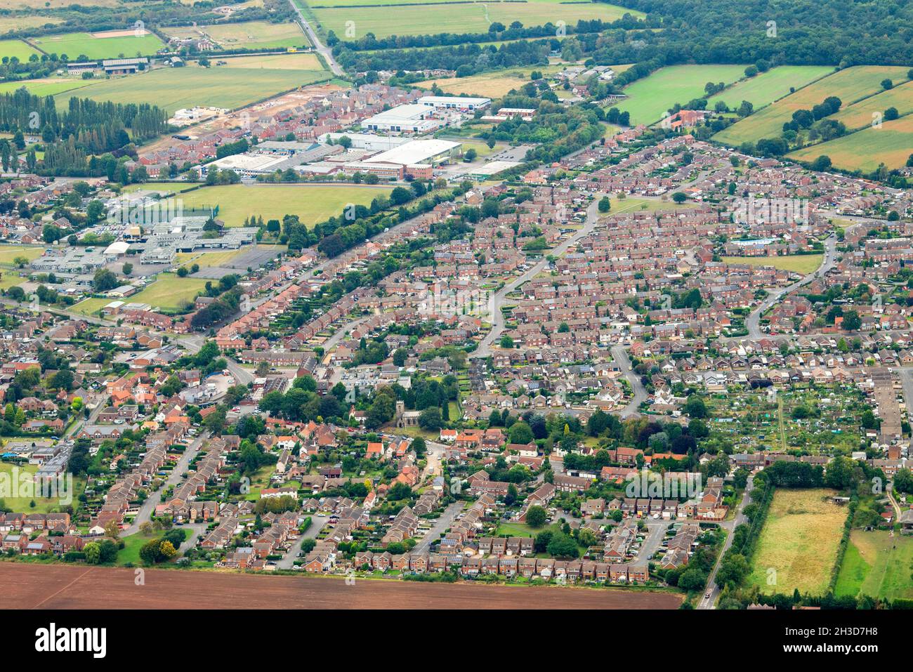 Aerial image of Calverton, Nottinghamshire England UK Stock Photo Alamy