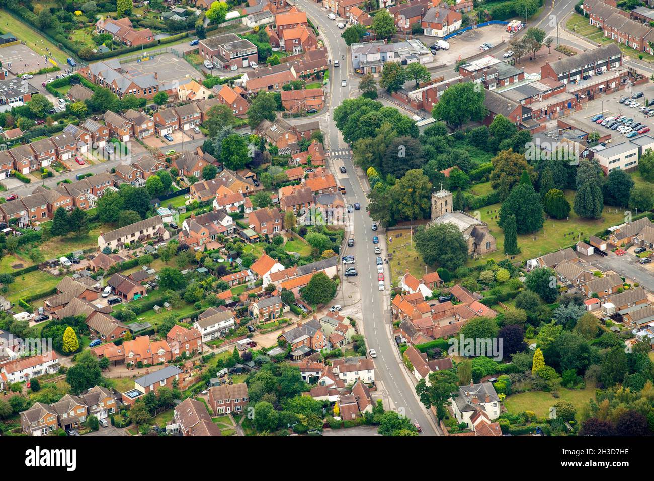 Aerial image of Calverton, Nottinghamshire England UK Stock Photo Alamy