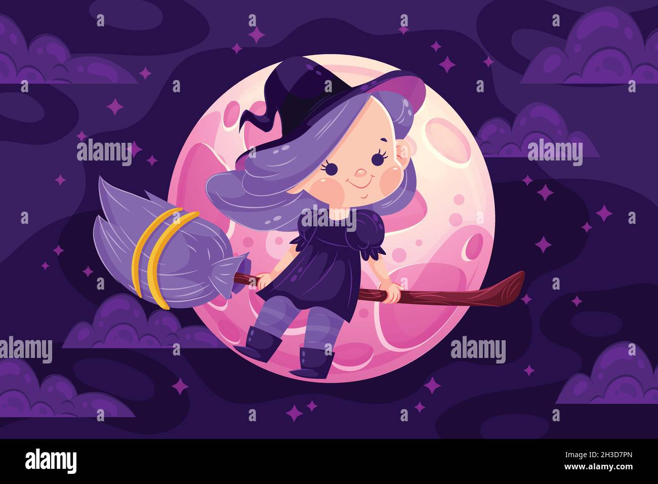 halloween background flat design vector illustration Stock Vector Image ...