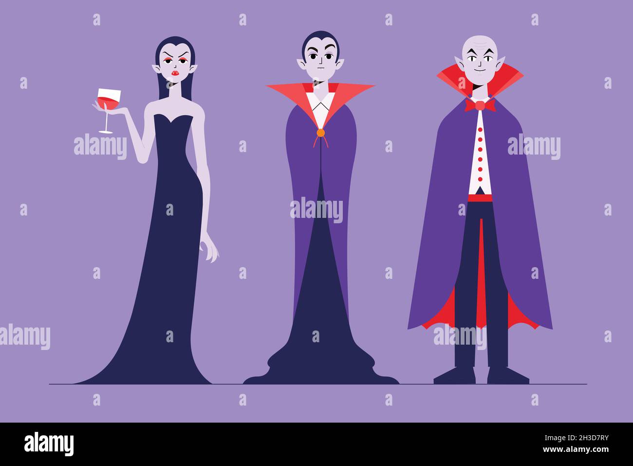 vampire character collection flat design vector illustration Stock ...