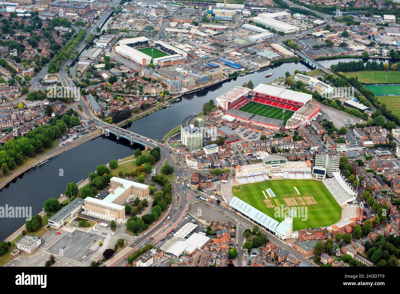 Aerial image of Trent Bridge, Nottingham Nottinghamshire England UK ...