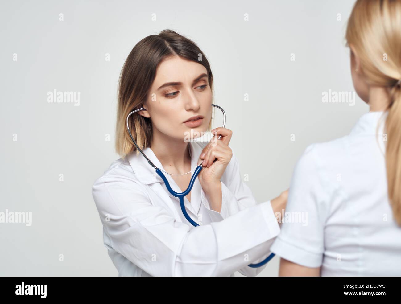 nurse stethoscope healing procedures Studio hospital Stock Photo Alamy