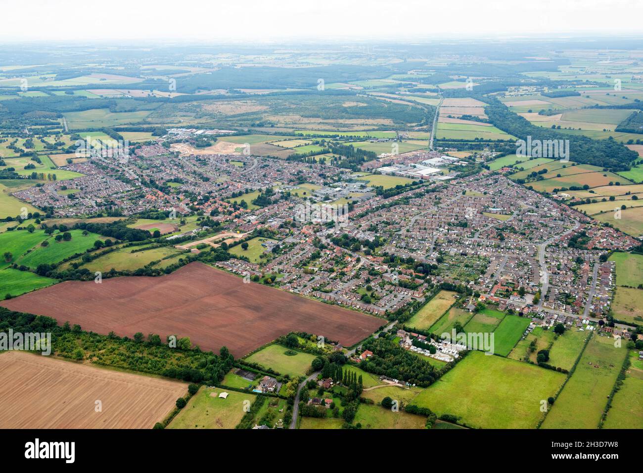 Aerial Image of Calverton inn Nottinghamshire England UK Stock Photo